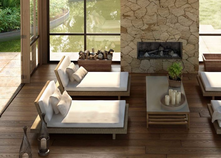 Innenvisualisierung Villa mit Holzboden